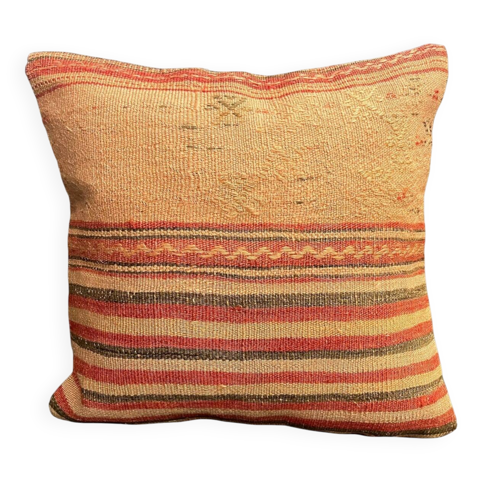 Ancien coussin rose authentique