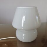 Lamp " mushroom " in white opaline 80s