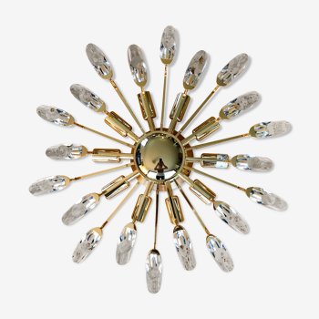 Ceiling lamp sun brass and crystal