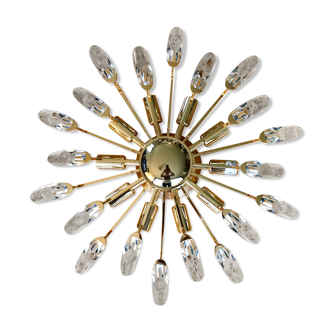 Ceiling lamp sun brass and crystal