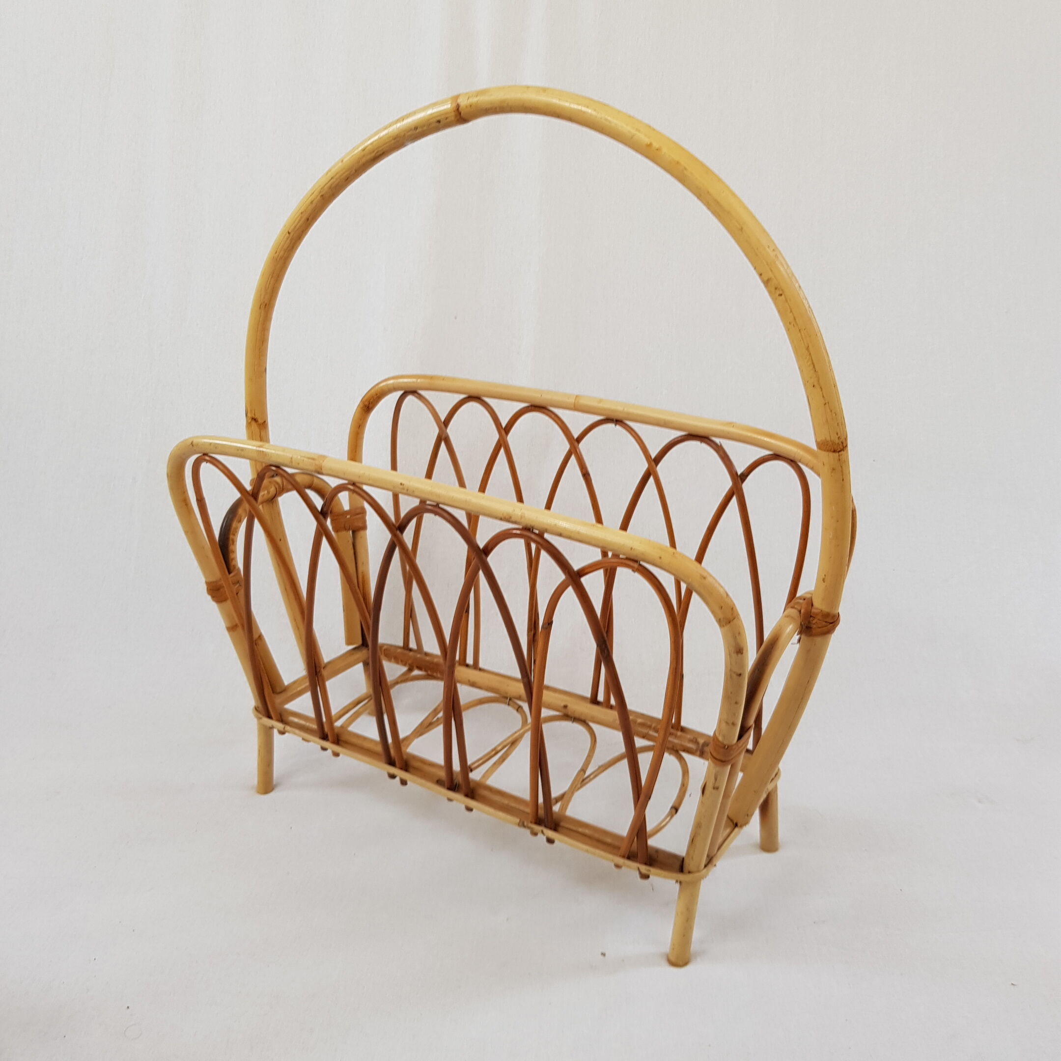 Bamboo and rattan magazine rack