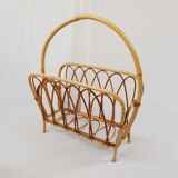 Bamboo and rattan magazine rack