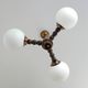 Wooden Sputnik Chandelier Vintage Pendant Lamp Rustic Hanging Light 1970's
