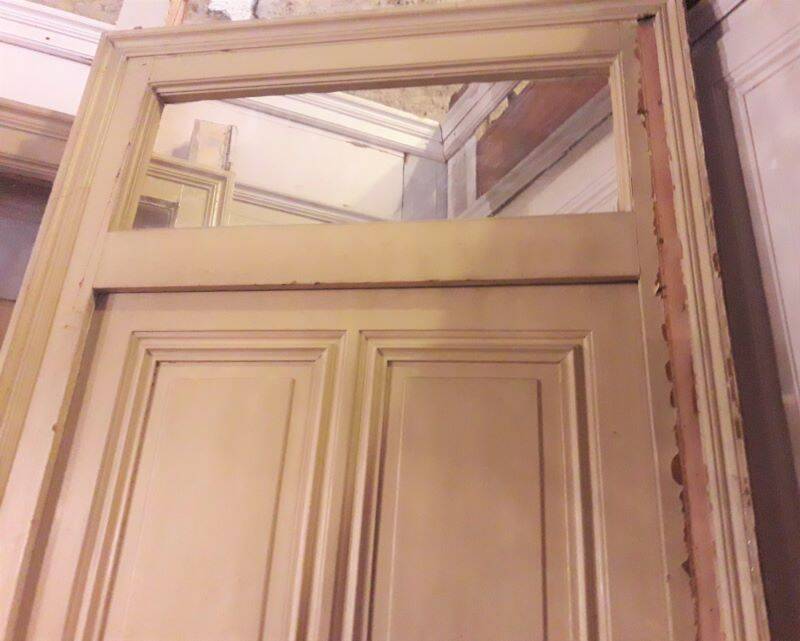 Haussmannian door 83x219 with old glazed transom frame 100x310 interior