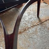 Table basse vintage danoise verre et bois de rose