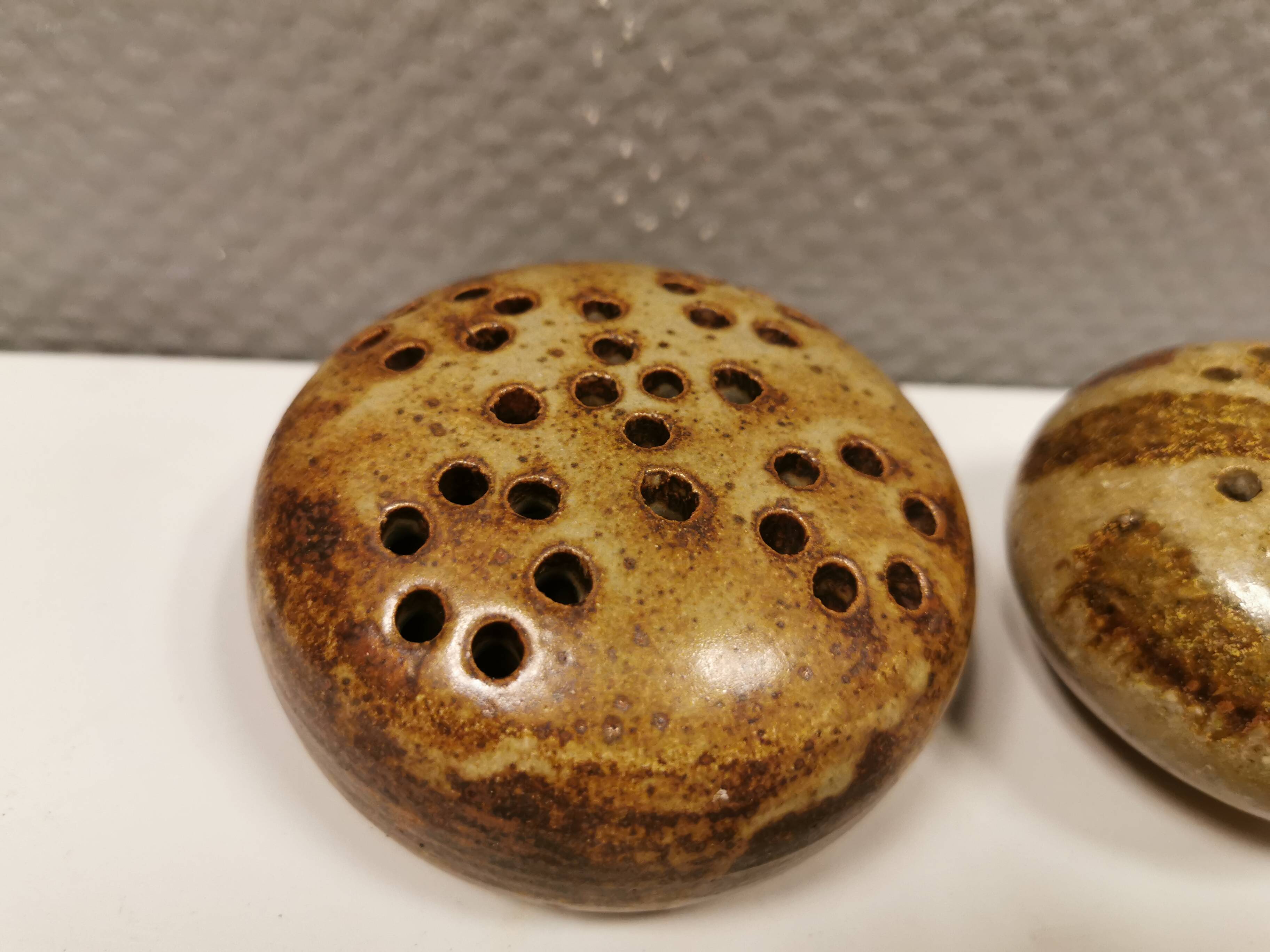 Three pierced vases (in Denmark we call them Mushroom vases)