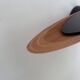 Vintage modernist wall lamp, black lacquered metal and wood, France 1980s
