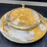 Vintage table lighters + 2 onyx ashtrays – decorative set