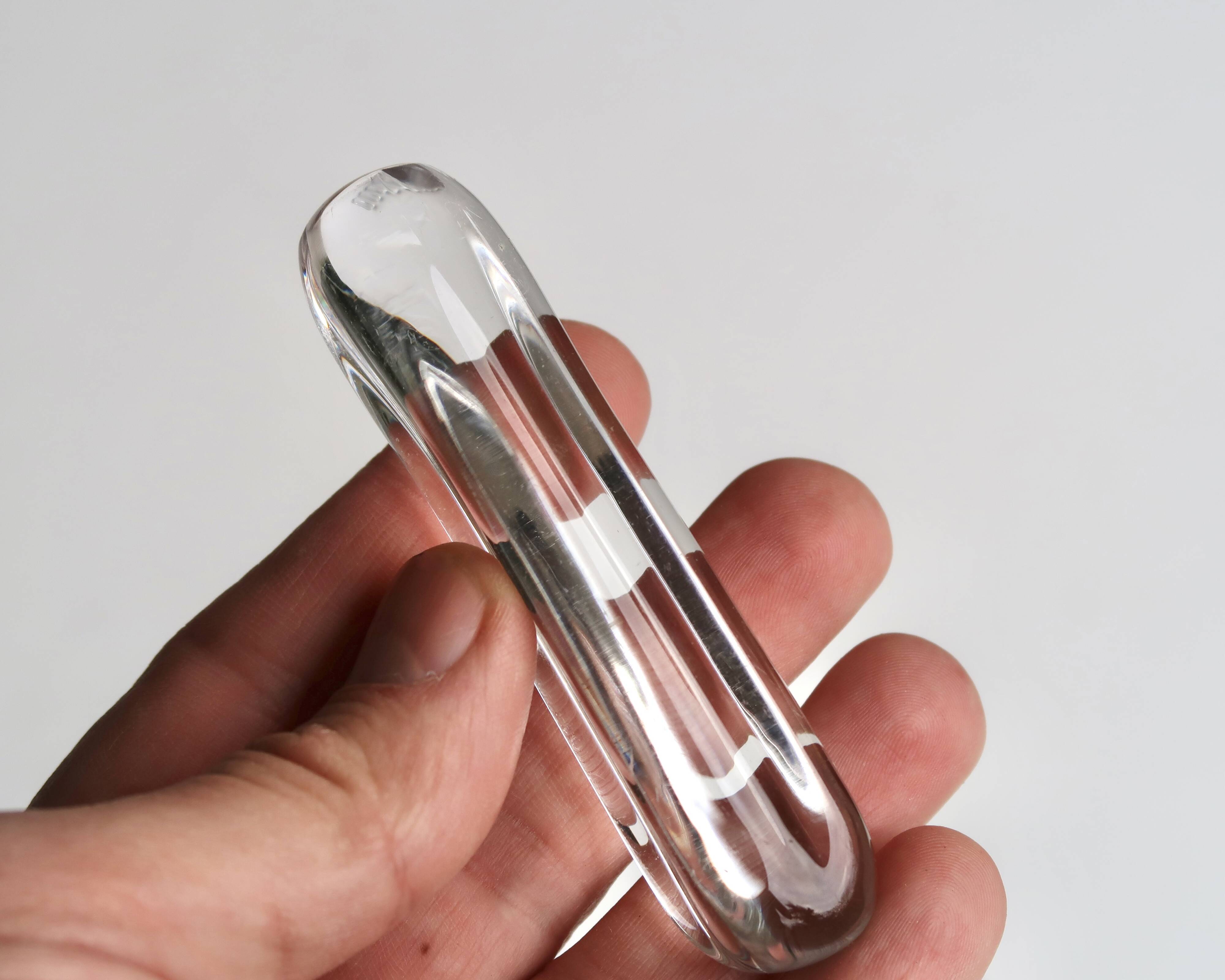 Set of 10 knife rests in a Daum France box, crystal, 1960s.