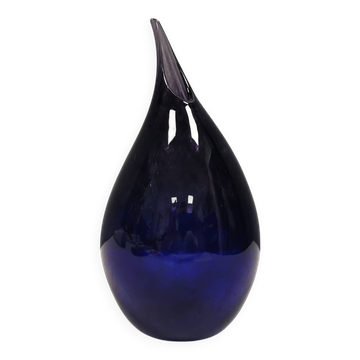 Handmade/mouth blown drop vase, Finland or Sweden 1970s