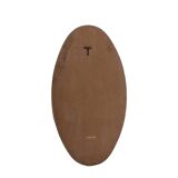 Oval shaped mirror set with a gilded brass rod. 1970s.