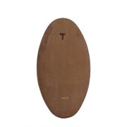 Oval shaped mirror set with a gilded brass rod. 1970s.