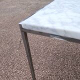 White marble and chrome coffee table, 1970