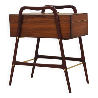 Table à couture en noyer, design italien, années 1970, fabrication : Italie
