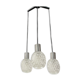Cascading pendant lamp with structured glass shades