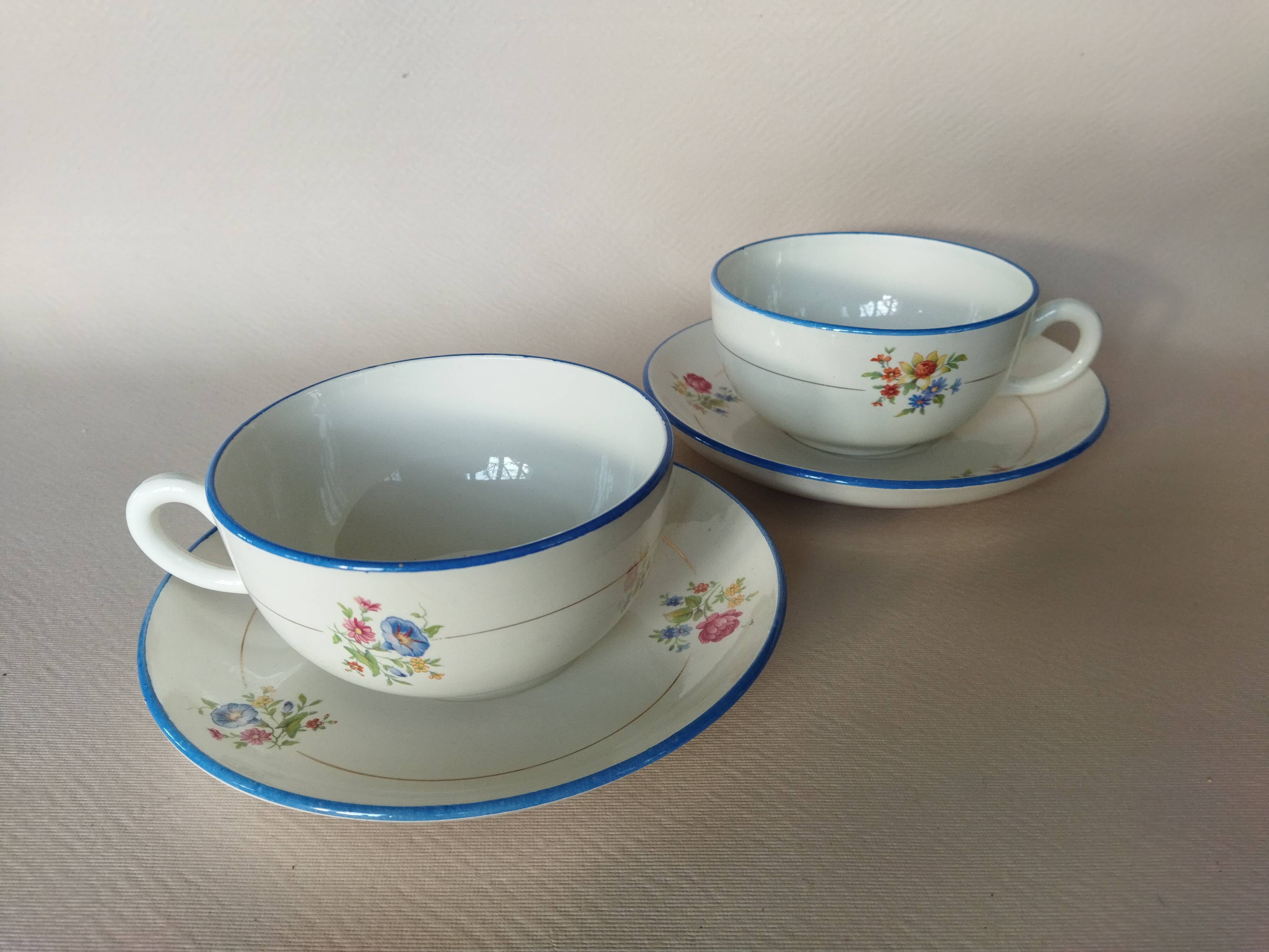Two Salins earthenware lunch cups