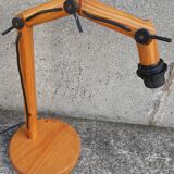 Articulated wooden lamp