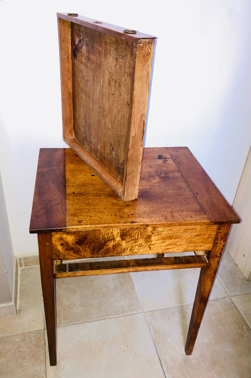 19th century walnut pegged currency exchange office
