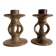 Pair of soapstone candlesticks, Kenya