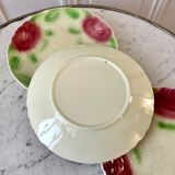 Trio of plates in slurry in Earthenware of Onnaing XIXth