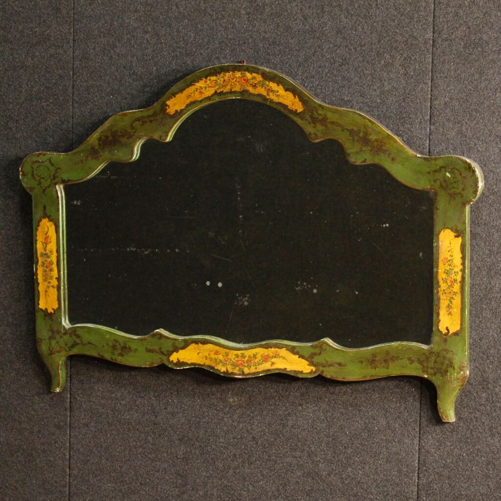 Mirror wooden lacquered and painted 83x115cm