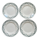 Set of 4 antique flat plates “Terre de Fer”