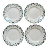 Set of 4 antique flat plates “Terre de Fer”