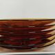 Vintage compartmentalized plate in amber glass, retro design from the 70s