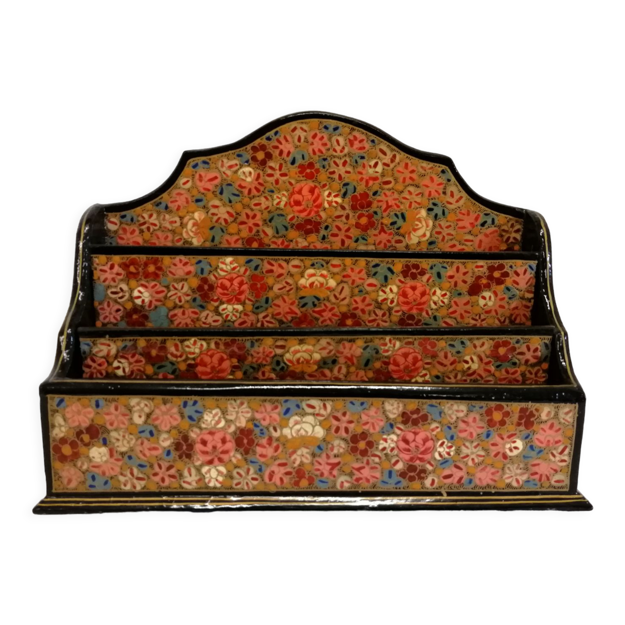 Old floral letter holder