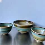 Lot of 3 scandinavian midcentury bowls in stoneware