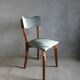1950s bistro chair, in wood and green skai