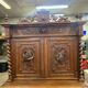 Buffet 2 corps de chasse en bois tourné et sculpté, vers 1900