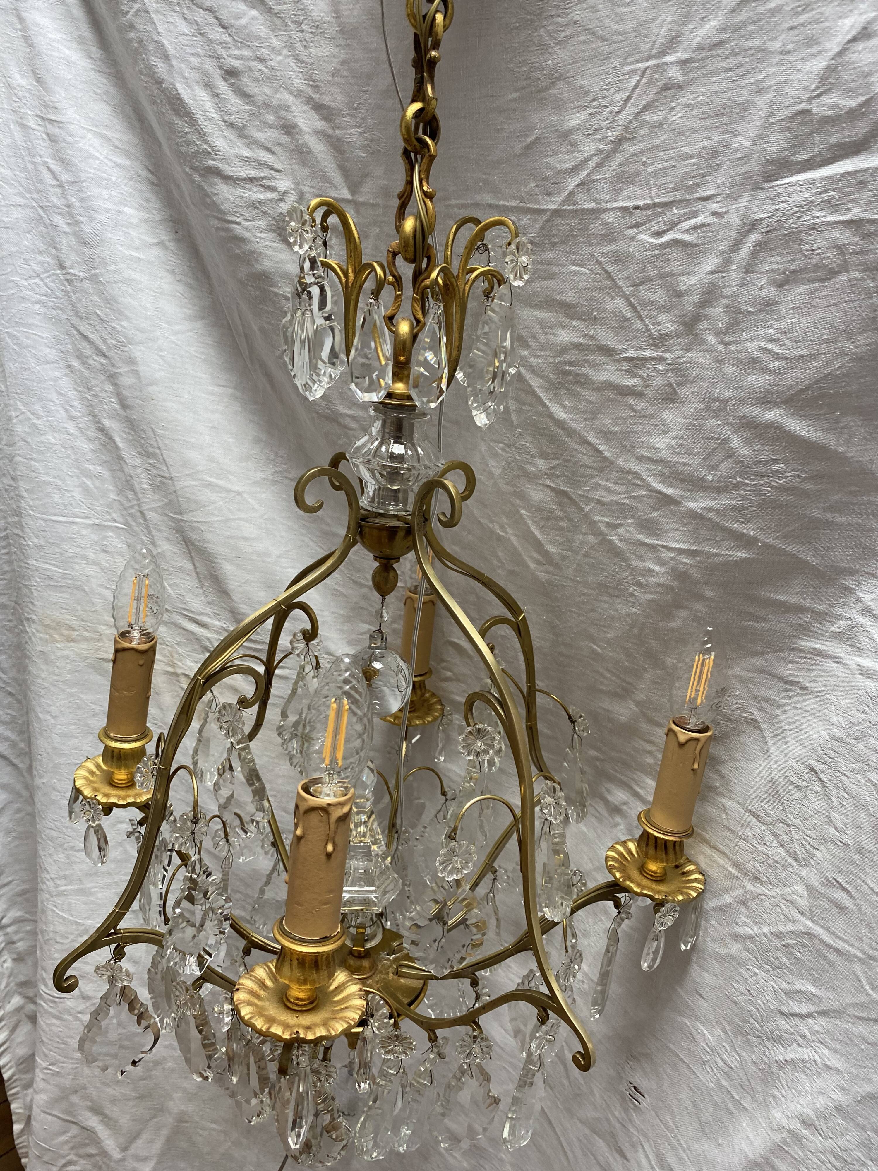 Bronze chandelier mid-twentieth century.
