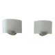 Pair of vintage wall lights, metal and frosted glass, France, 1970