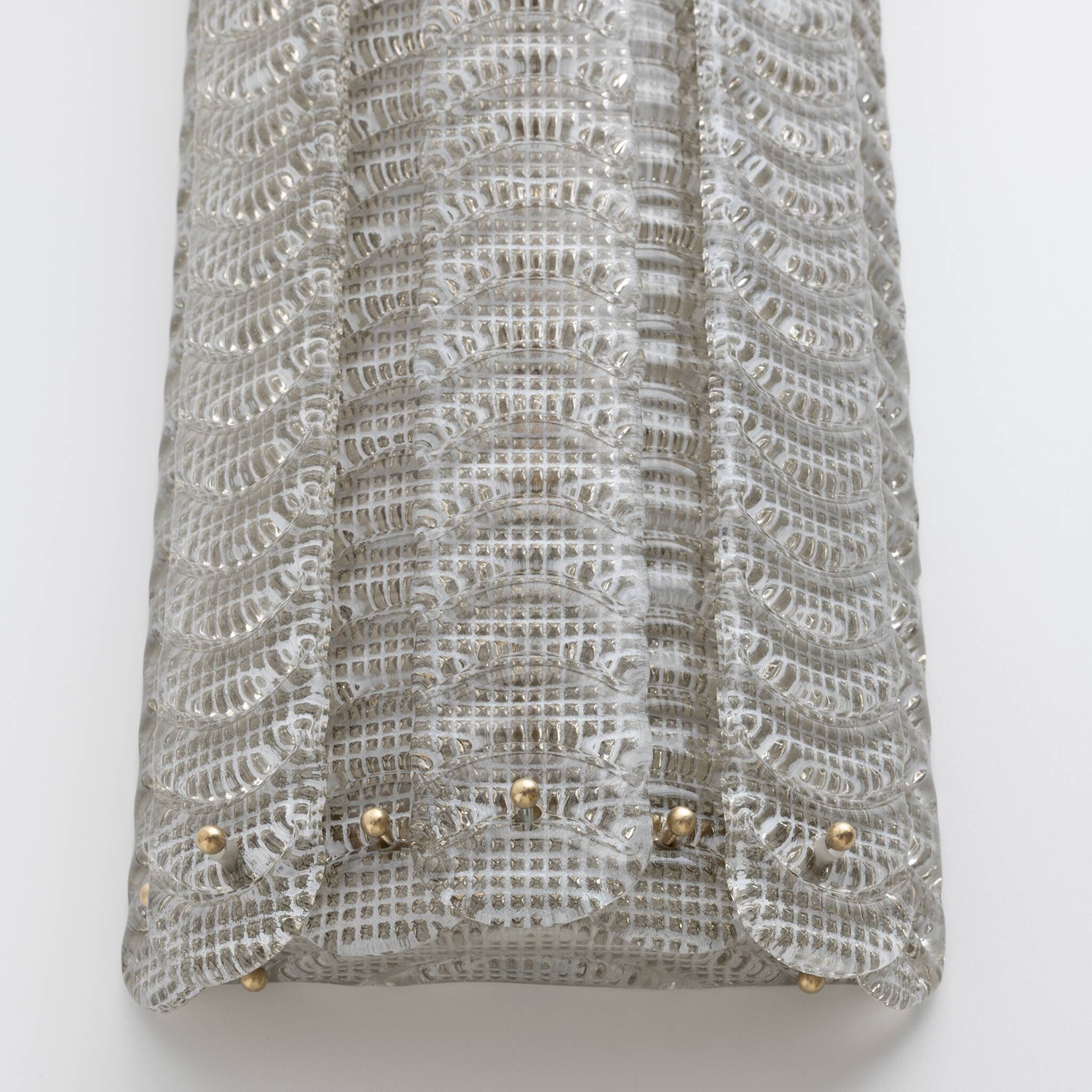 Pair of Mid-century Modern Style Italian Murano Glass Sconces "Reticello"