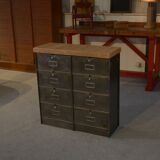 Ronéo 2-column, 8-flap cabinet, French work, circa 1950