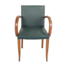 Fauteuil bridge simili cuir vert