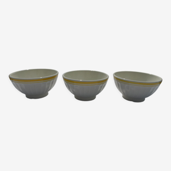 3 bowls faience yellow edging