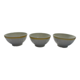 3 bowls faience yellow edging