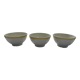 3 bols faience liseré jaune