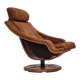 1980s, Swedish swivel armchair, nubuck leather, canvas, bent beech wood.