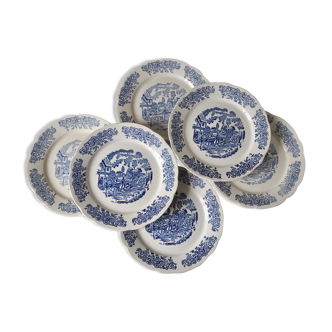 Set de 6 assiettes à motifs anglais
