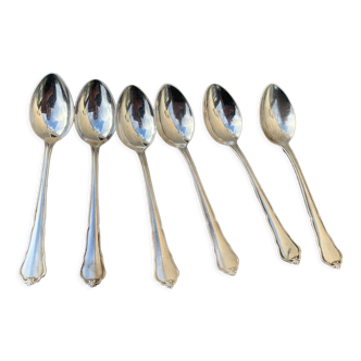 6 spoons in silver metal Hamfa 90 has antique shell pattern