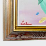 Peinture à l'huile sur panneau suédoise du milieu du siècle "Nature morte" par Gustav Adolf Lysholm - Vintage et encadrée