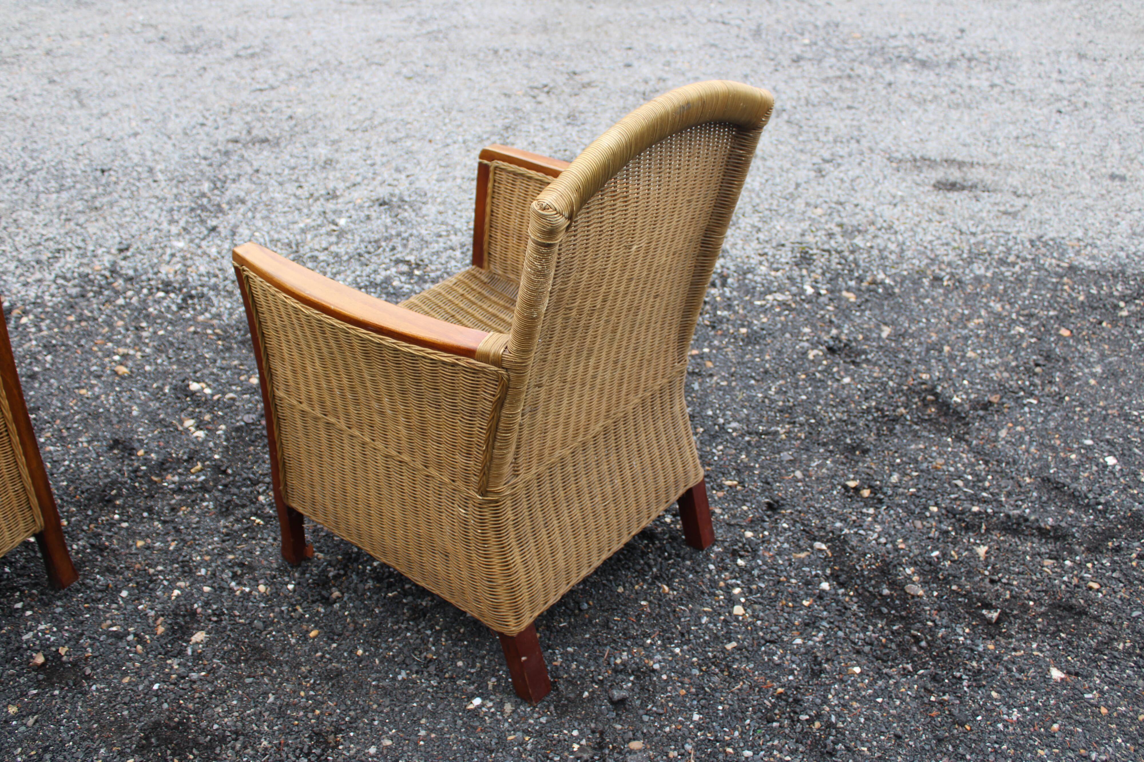 Wicker armchairs