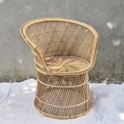 Vintage woven rattan/basket barrel chair