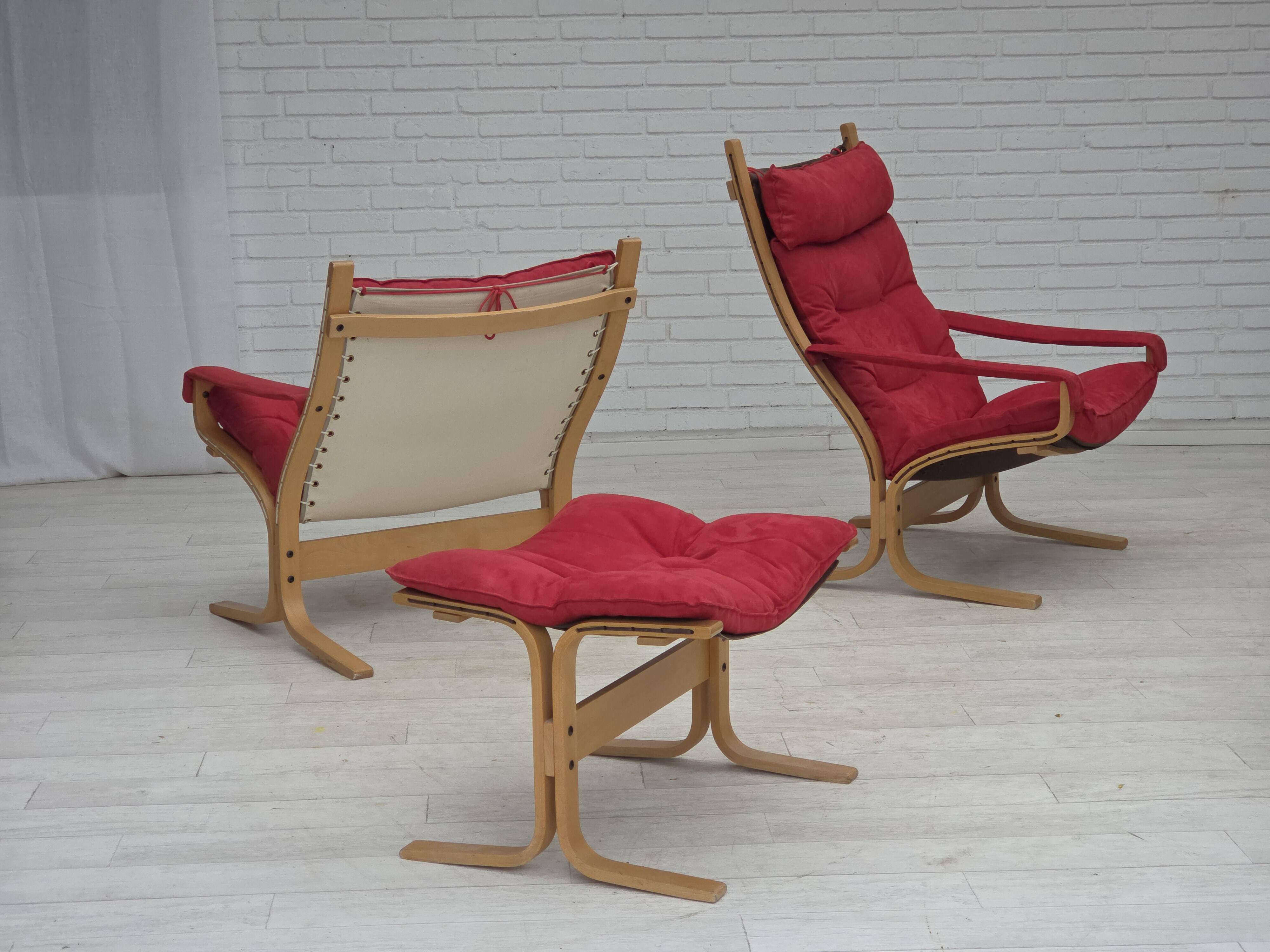 1970s, Norwegian design by Ingmar Relling, model "Siesta", set of 2 chairs.