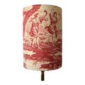 Abat-jour en toile de Jouy rouge