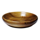 Teak or acacia wood bowl, vintage craftsmanship from the 70s to 2000s.