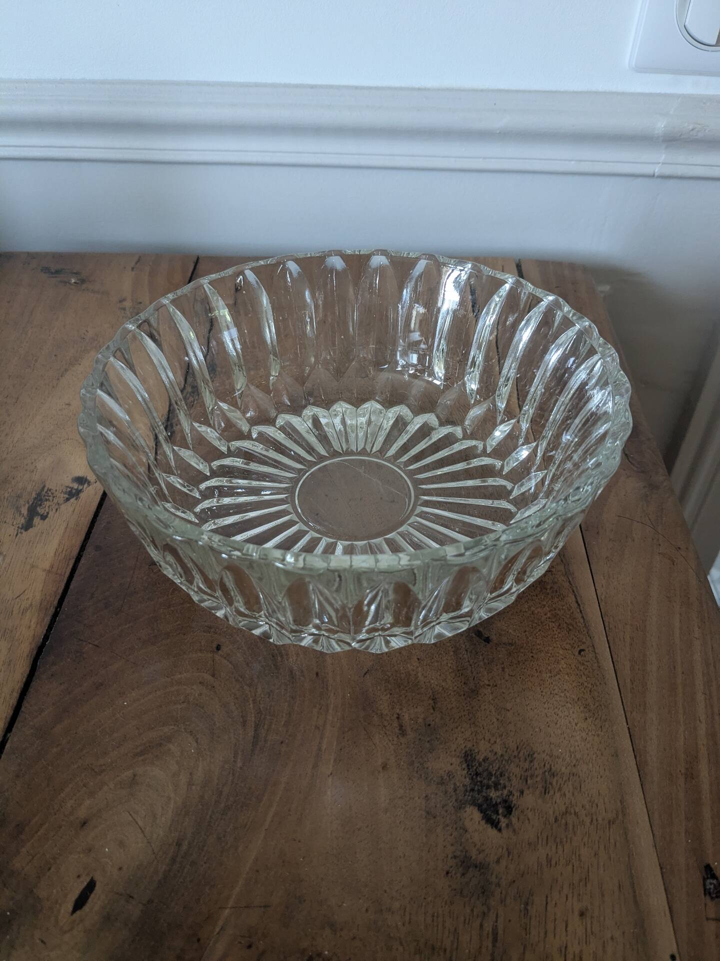 Cut glass salad bowl